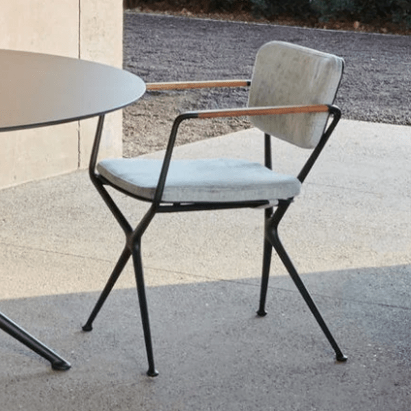 EXES DINING ARM CHAIR, SAND/TEAK ARMREST - Kolo Collection