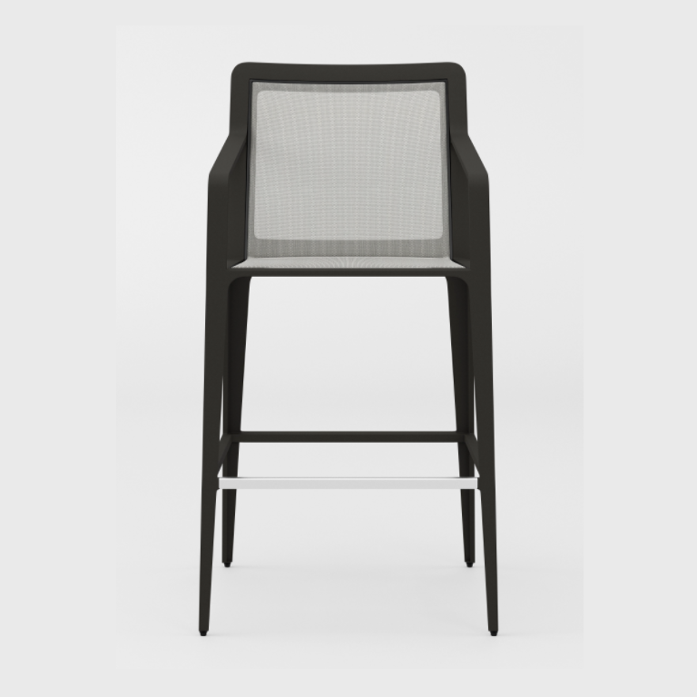 STILL BARSTOOL WITH ARMS AND FLEX FABRIC, GRADE B
