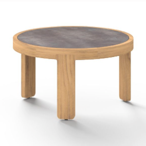 HACIENDA 27.5 ROUND SMALL COFFEE TABLE / HPL TOP / PREMIUM TEAK