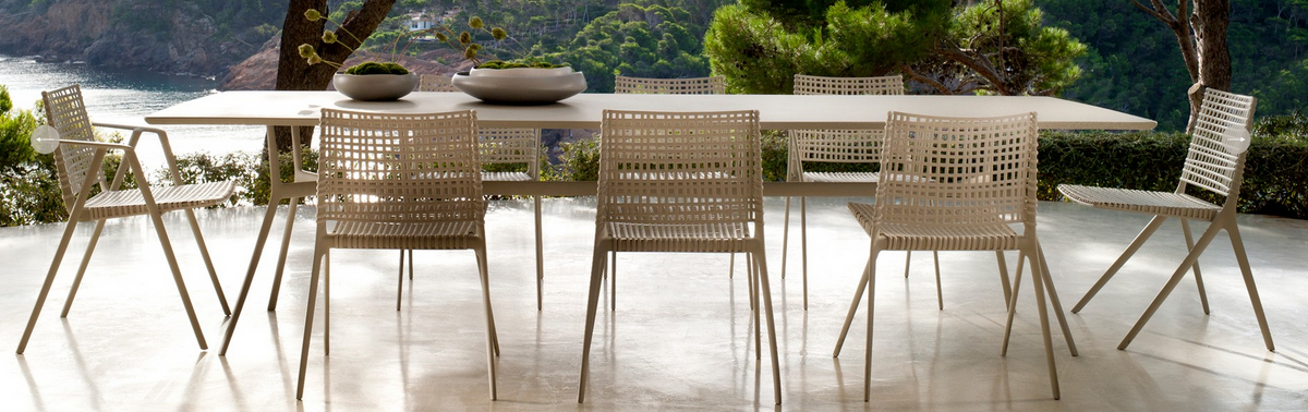 BRANCH 118 INCH RECT DINING TABLE / PC ALUMINUM / TEAK TOP