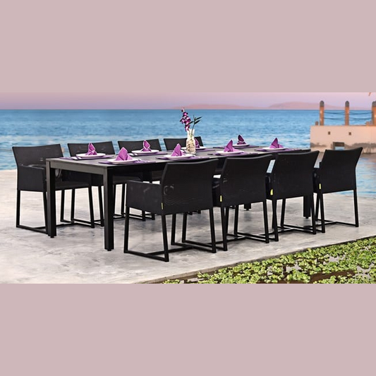 ALLUX 107x40 DINING TABLE / PREM PC ALUM / HPL TOP - Kolo Collection