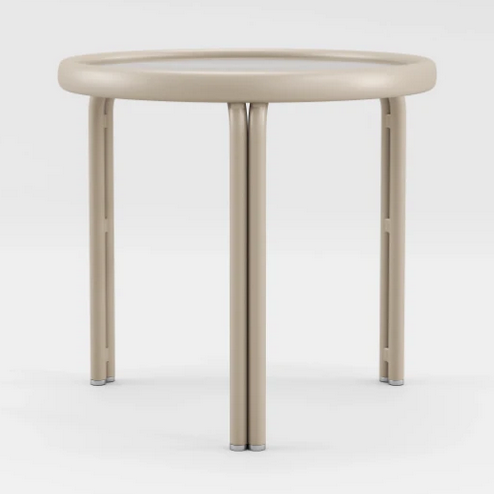 KANTAN 20" RD OCCASIONAL TABLE/GLASS TOP