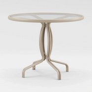 KANTAN 36" ROUND DINING TABLE W/GLASS TOP