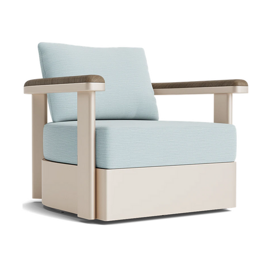LUCA SWIVEL LOUNGE CHAIR WITH TEAK ARM / GRADE B