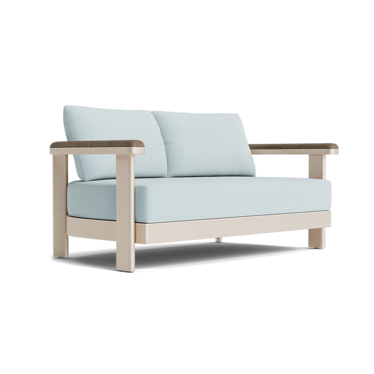 LUCA LOVESEAT W/TEAK ARM, GRADE A