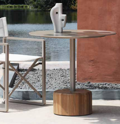 GLYPH 31.5 RD BISTRO TABLE PC BASE W/ HPL TOP