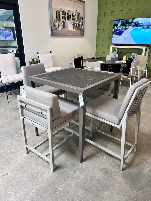 PAVILION FURNITURE COMMUNAL COUNTER HT TABLE + FOUR COUNTER HT STOOLS - Kolo Collection