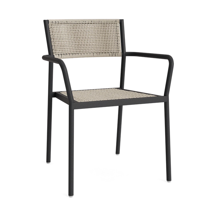 LISBON WOVEN STACKING ARM CHAIR