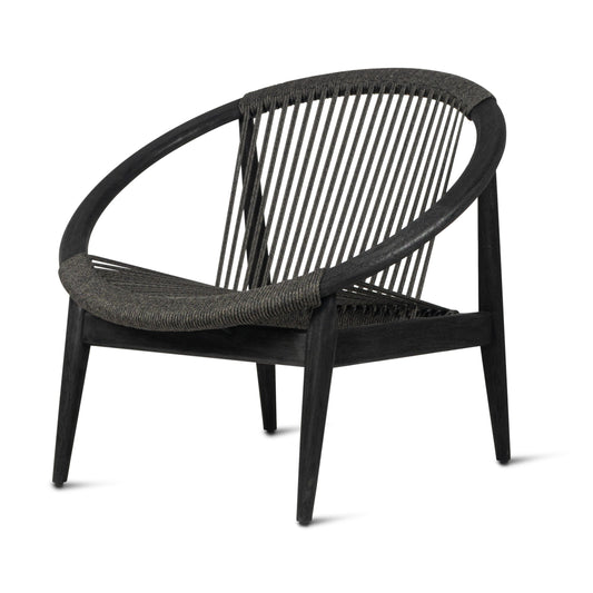 FRIDA LOUNGE CHAIR BLACK STAINED BRUSHED TEAK / ONYX BLACK ROPE - Kolo Collection