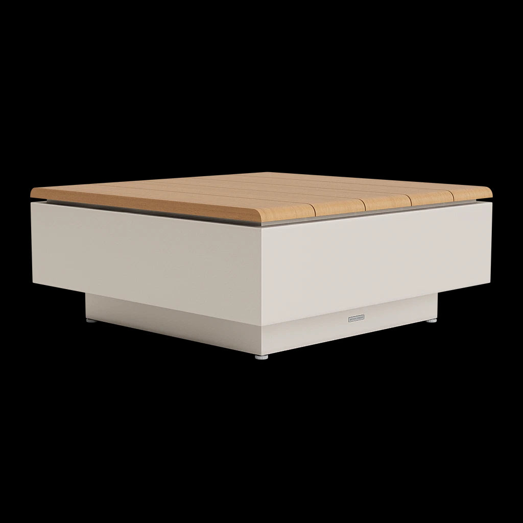 HUNTLEY 35" SQ TALL COFFEE TABLE W/TEAK