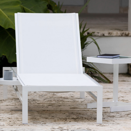 BLEAU LOW CEE SIDE TABLE 18" CLEAR GLASS - Kolo Collection