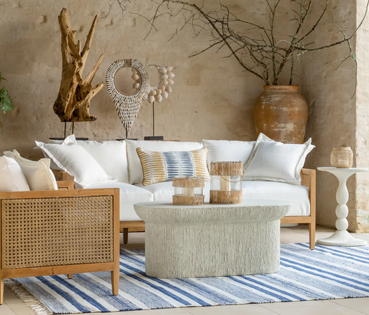 PLAYA SOFA NATURAL TEAK/RAFFIA - DREAM/GRADE A/NO WELT