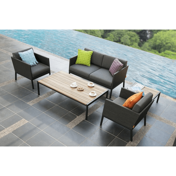 JAYDU LOUNGE CHAIR / ALUMINUM FRAME / STAMSKIN UPHOLSTERY / SUNBRELLA CUSHION - Kolo Collection