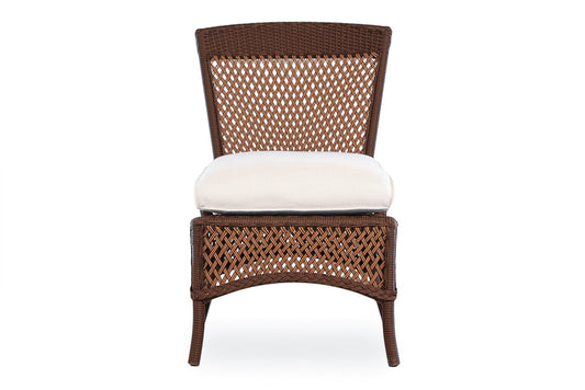 GRAND TRAVERSE ARMLESS DINING CHAIR/B FABRIC/SELF WELT
