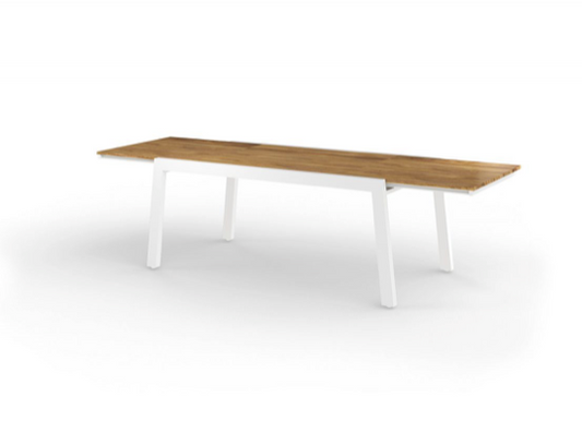 BAIA EXT. TABLE 67/110X40 PC ALUMINUM W/ RECYCLED TEAK TOP