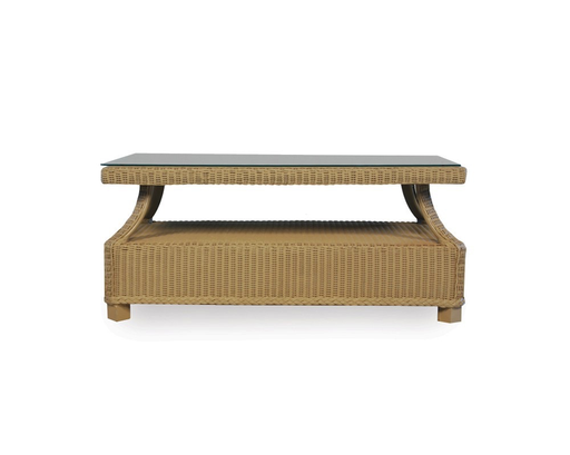 HAMPTONS 43x25 COCKTAIL TABLE WITH LAY ON GLASS