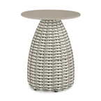 PORCINI 16D x 20H WOVEN SIDE TABLE W/CERAMIC TOP