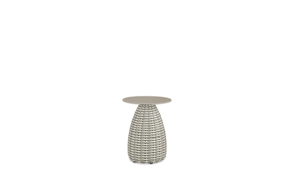 PORCINI 16D x 20H WOVEN SIDE TABLE W/CERAMIC TOP