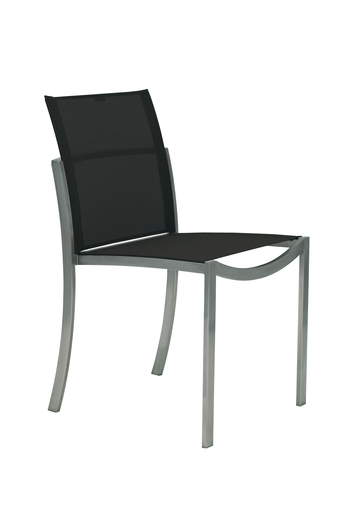 O-ZON SIDE CHAIR/EP STAINLESS / BLACK BATYLINE