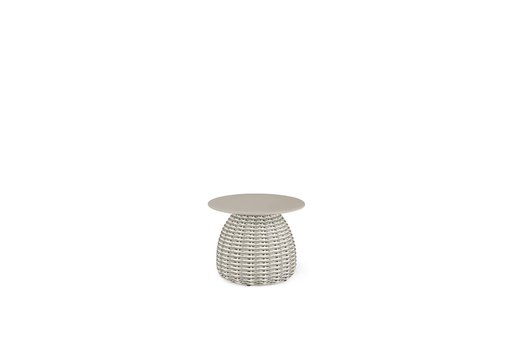 PORCINI 20D x 16H WOVEN SIDE TABLE IN CARRARA/TAUPE TOP