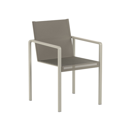 ALURA ARM CHAIR, SAND COATED ALUM/PEARL GREY BATYLINE