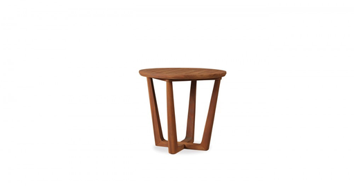TEAK 24  ROUND CONTEMPORARY END TABLE