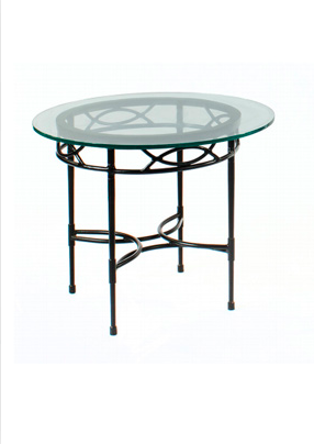 AMALFI 20 INCH ROUND SIDE TABLE w/WOVEN TOP / STAINLESS STEEL