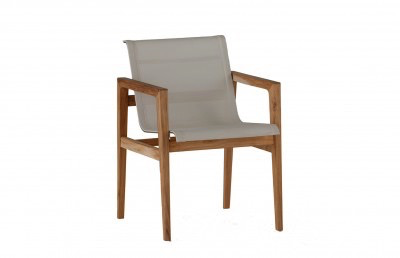 COAST ARM CHAIR - NATURAL TEAK WITH CANVAS BATYLINE SLING