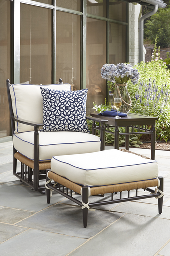 LOW COUNTRY OTTOMAN WITH GRADE C FABRIC/SELF WELT