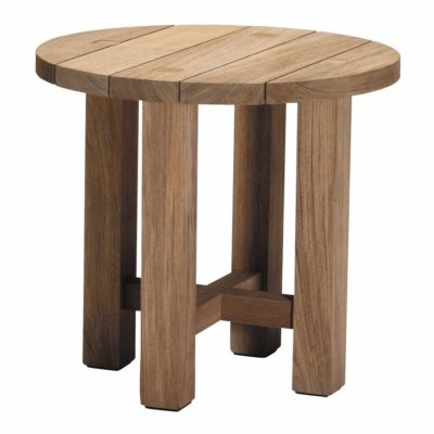 CROQUET TEAK 24 INCH ROUND END TABLE