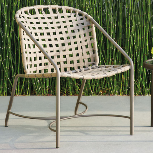 KANTAN ALUMINUM DINING ARM CHAIR WITH SUNCLOTH STRAP