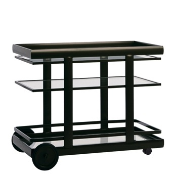 PARKWAY SERVING CART WITH GLASS TOP AND SHELF
