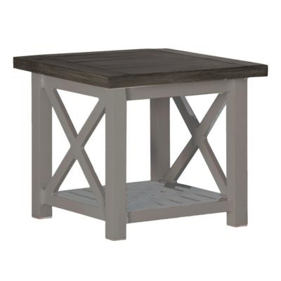 CAHABA 24x24 END TABLE W/OYSTER BASE AND SLATE GRAY TOP
