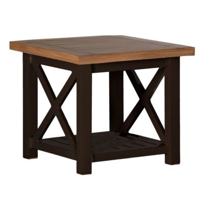 CAHABA 24x24 END TABLE W/OYSTER BASE AND SLATE GRAY TOP