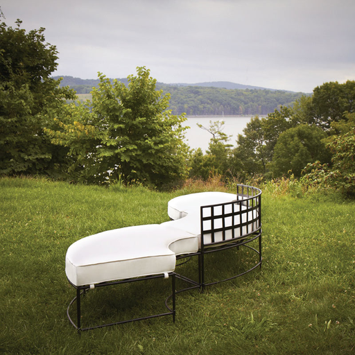 TUXEDO SALON BACKLESS LOUNGER, EPOXY COATED STEEL