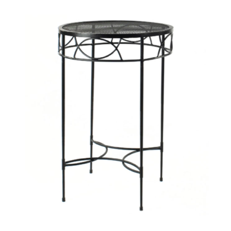 AMALFI 28 INCH ROUND BAR TABLE W/MESH TOP, EPOXY COATED STEEL
