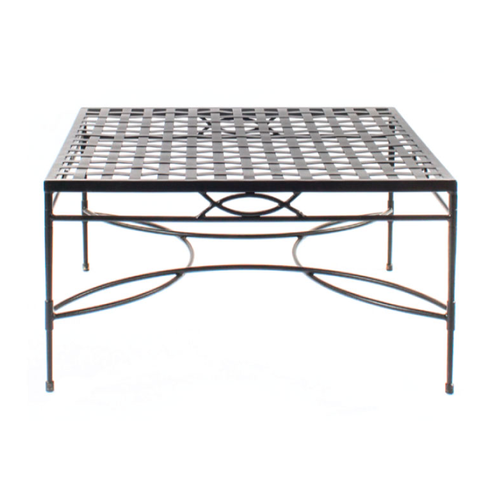 AMALFI 36 SQUARE COFFEE TABLE W/WOVEN TOP, EPOXY COATED STEEL