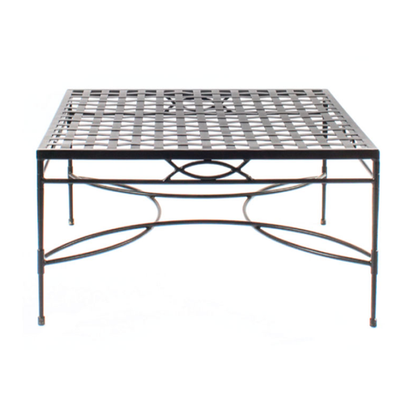 AMALFI 36 SQUARE COFFEE TABLE W/WOVEN TOP, EPOXY COATED STEEL