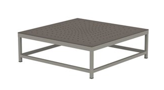 CABANA CLUB 34" SQUARE PATTERNED ALUM. COFFEE TABLE