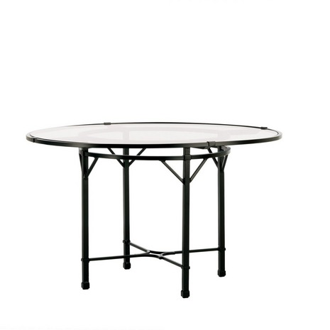 VENETIAN 48 INCH ROUND DINING TABLE WITH GLASS TOP