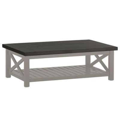 CAHABA 47x32 COFFEE TABLE OYSTER BASE WITH SLATE GRAY TOP