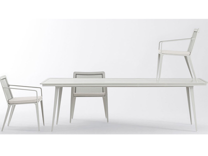 STILL 45x99 DINING TABLE WITH SOLID ALUMINUM TOP