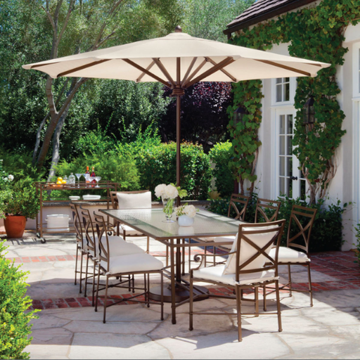 VENETIAN 44 x 98 DINING TABLE WITH GLASS TOP
