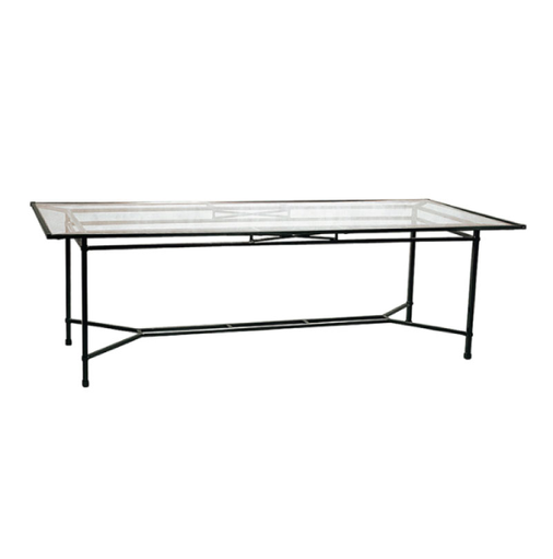 VENETIAN 44 x 98 DINING TABLE WITH GLASS TOP