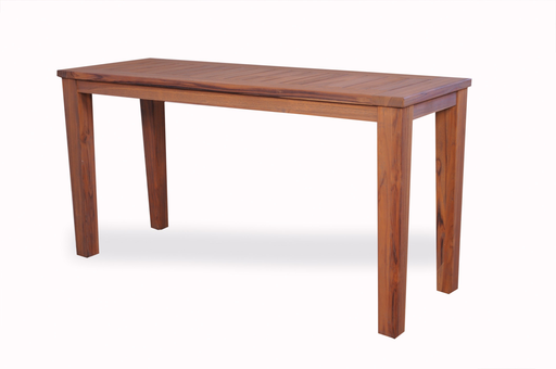TEAK 58x20 CONSOLE TABLE WITH TAPERED LEG - ANTIQUED FINISH