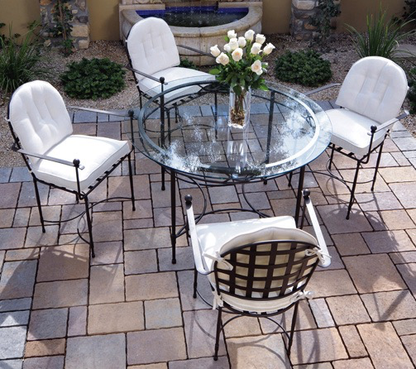 AMALFI 64" ROUND DINING TABLE, BASE IN EPOXY COATED STEEL