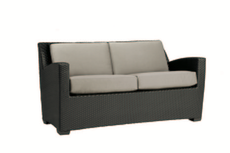 FUSION SLIM BACK CUSHION LOVESEAT IN BRONZE WITH GRADE A