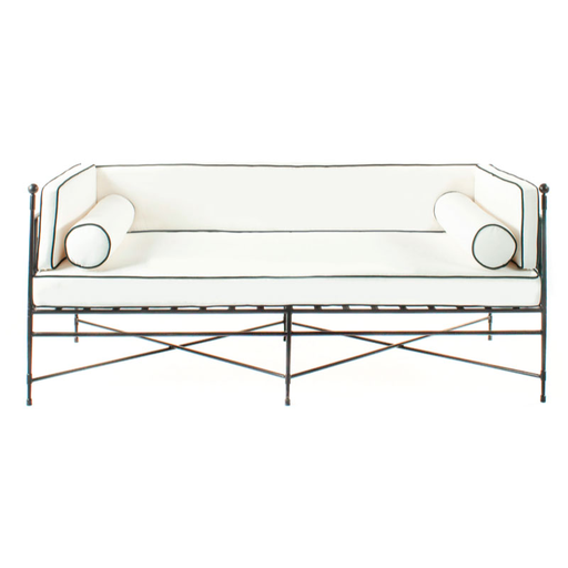 TUXEDO SOFA 80", EPOXY COATED STEEL, BOLSTER PILLOWS ARE ADDITIONAL