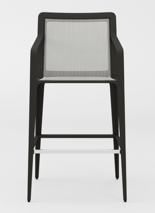 STILL BARSTOOL WITH ARMS AND FLEX FABRIC