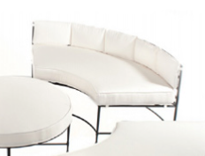 TUXEDO SALON LOUNGER WITH BACK, EPOXY COATED STEEL